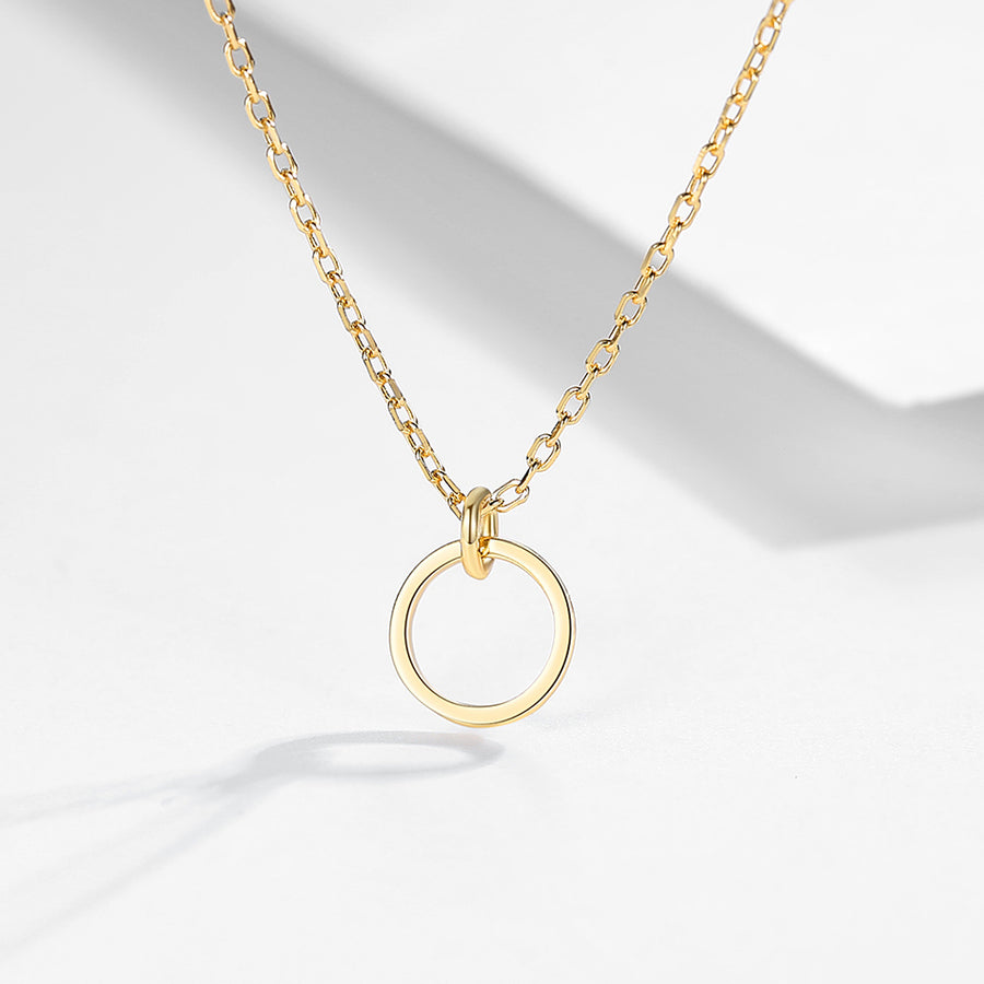 FX0281 925 Sterling Silver 360 Round Gold Necklace