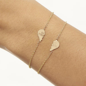 FS0210 925 Sterling Silver Best Friend Heart Bracelet