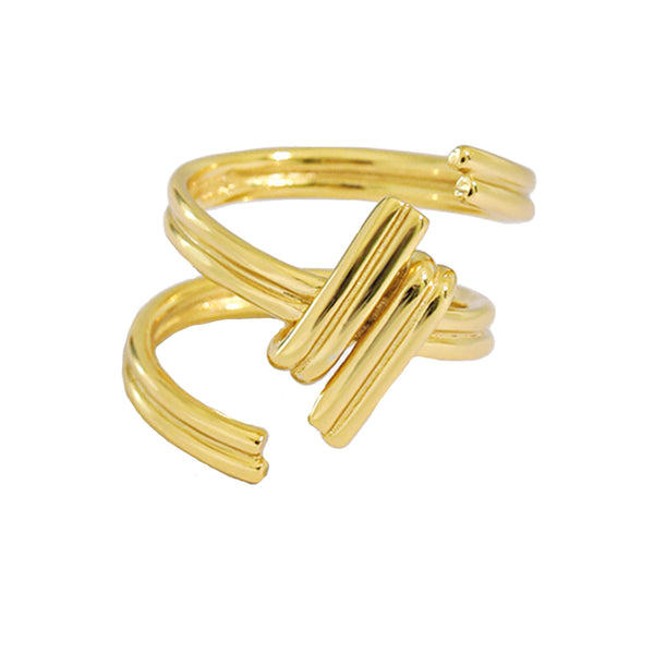 RHJ1101 925 Sterling Silver Spiral Open Ring