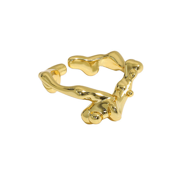 RHJ1116 925 Sterling Silver Irregular Open Ring For Girls