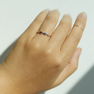 FJ0677 925 Sterling Silver Blue Gradient Zircon Ring