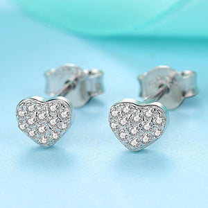 YE2178 925 Sterling Silver Forever Stud Earrings Follow Your Heart Stud Earrings