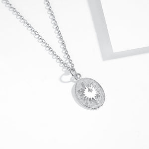 FX0310 925 Sterling Silver Sun Coin Necklace