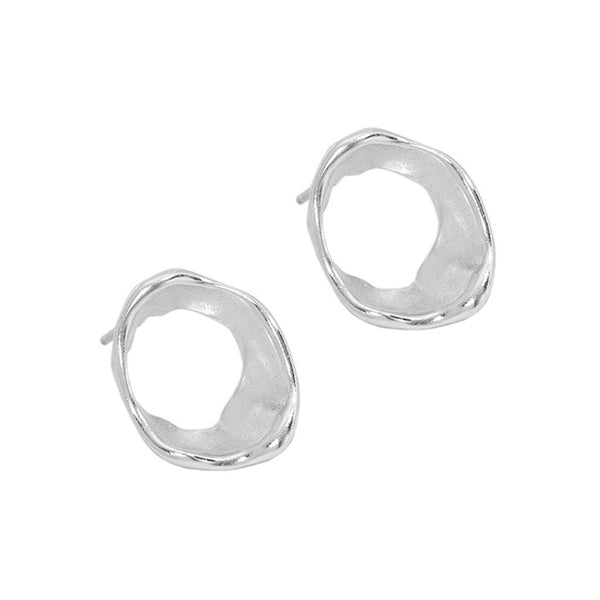 RHE1089 925 Sterling Silver Irregular Geometry Women Stud Earrings
