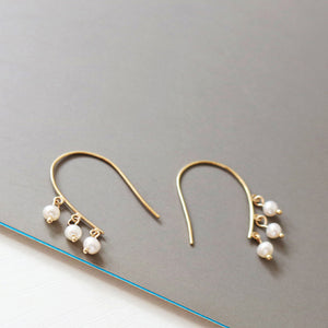 PE0056 925 Sterling Silver Freshwater Pearl Drop Hoop Earrings For Women