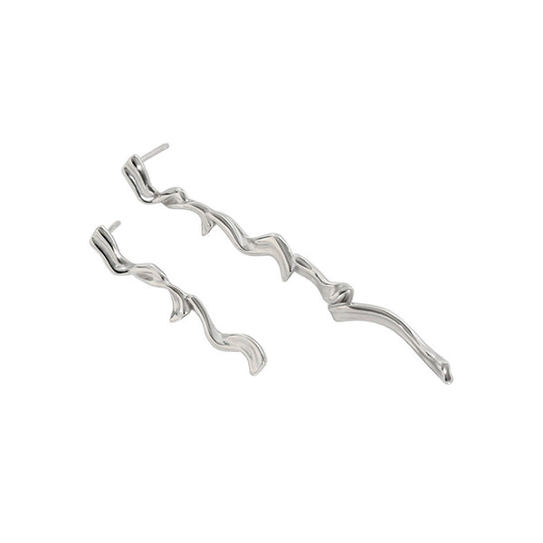 RHE1096 925 Sterling Silver Long & Short Irregular Bar Stud Earring For Daily