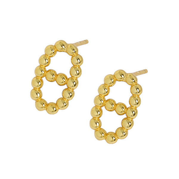 RHE1074 925 Sterling Silver Dainty Bead Women Earrings
