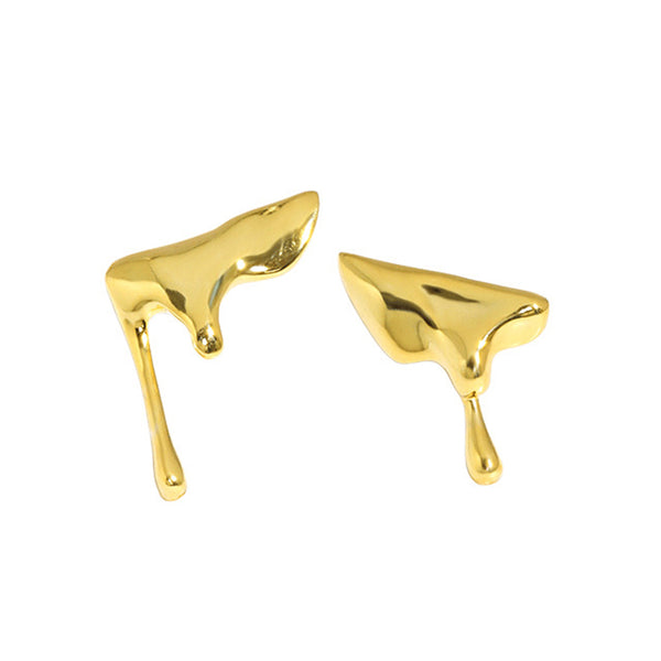 RHE1084 925 Sterling Silver Lava Irregular Stud Earring