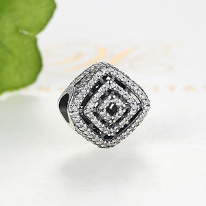 PY1459 925 Sterling Silver Geometric Lines Charm