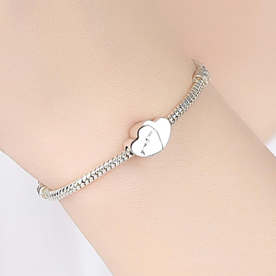 PY1491 925 Sterling Silver "YOU&ME" Love Heart Charm
