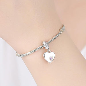PY1493 925 Sterling Silver Double Heart Dangle Charm