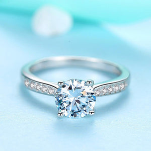 YJ1280 925 Sterling Silver Simulated Diamond Wedding Rings