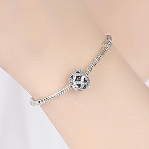 PY1488 925 Sterling Silver Infinity For My Love Charm,Clear CZ