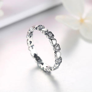 YJ1306 925 Sterling Silver Loved Script Ring With CZ