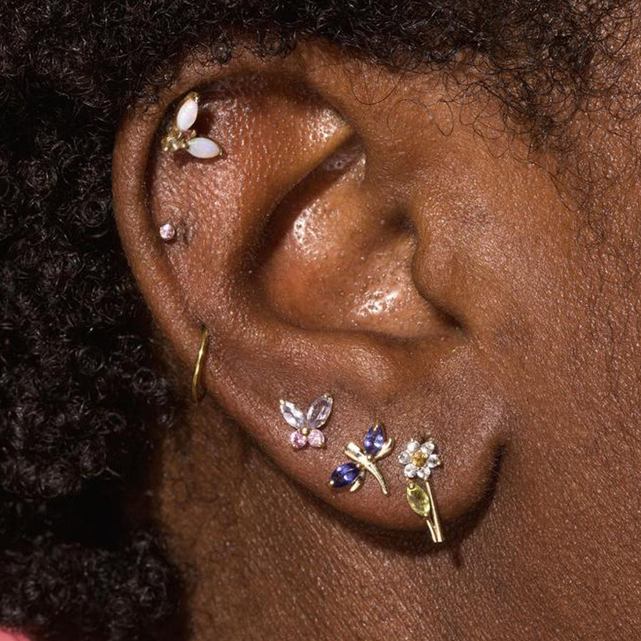 FE1557 925 Sterling Silver Butterfly Cubic Zircon Stud Earrings