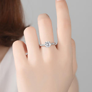 YJ1280 925 Sterling Silver Simulated Diamond Wedding Rings