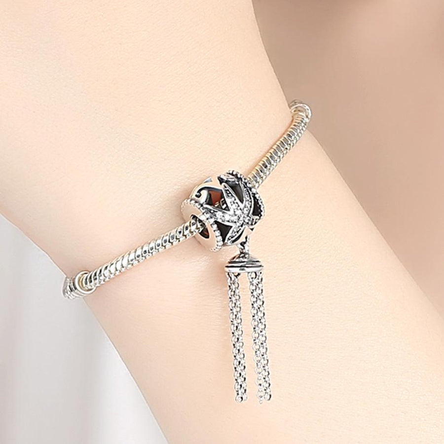 PY1496 925 Sterling Silver Starfish Charm with Tassel
