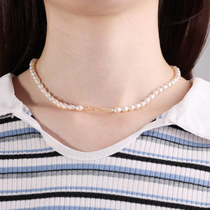 PN0055 925 Sterling Silver 6-7MM Freshwater Pearl Choker Necklace