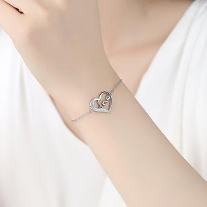 YS1244 925 Sterling Silver Symbol of Love Heart Bracelet