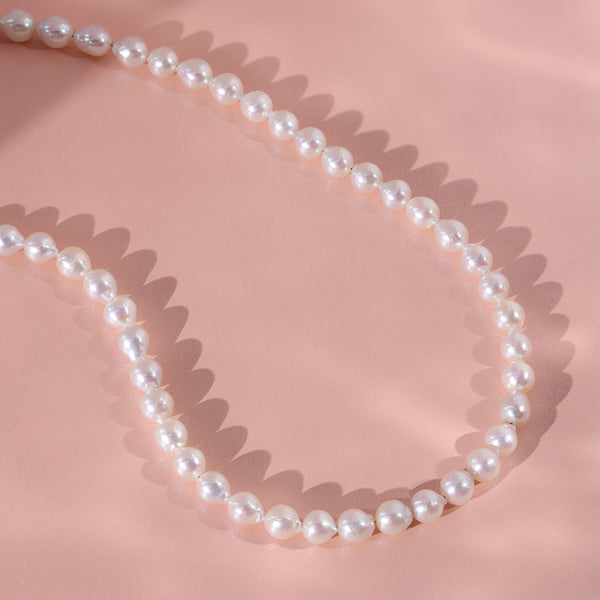 PN0067 925 Sterling Silver 6-7MM With Freshwater Pearl Choker Necklace