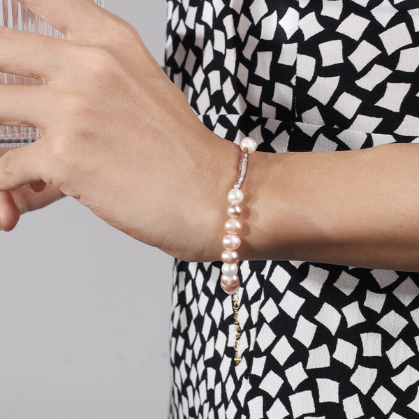 PB0040 925 Sterling Silver Pink Freshwater Pearl Bracelets