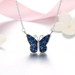 GX1401 925 Sterling Silver Fantasy Butterfly Pendant Necklace