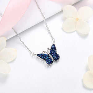 GX1401 925 Sterling Silver Fantasy Butterfly Pendant Necklace