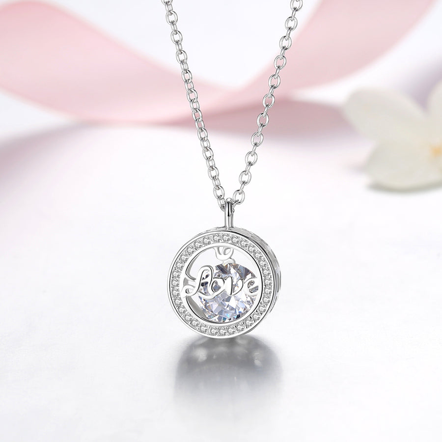 GX1391 925 Sterling Silver Women Pendant Necklace With CZ