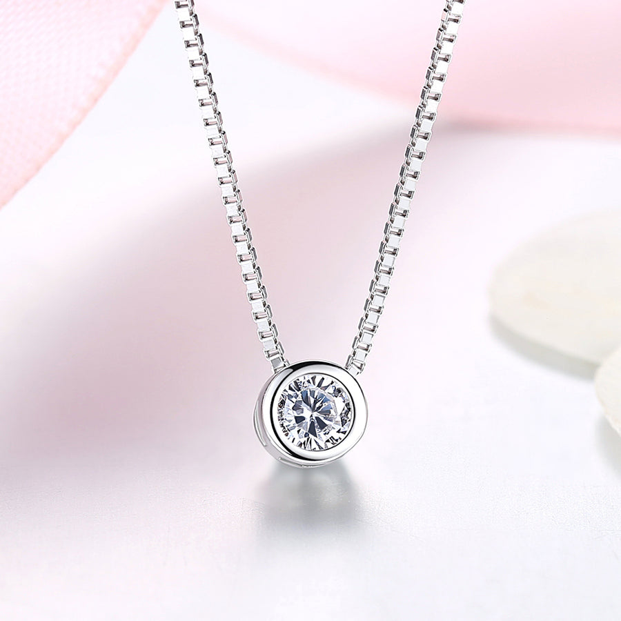 YX1605 925 Sterling Silver Trendy CZ Forever Necklace