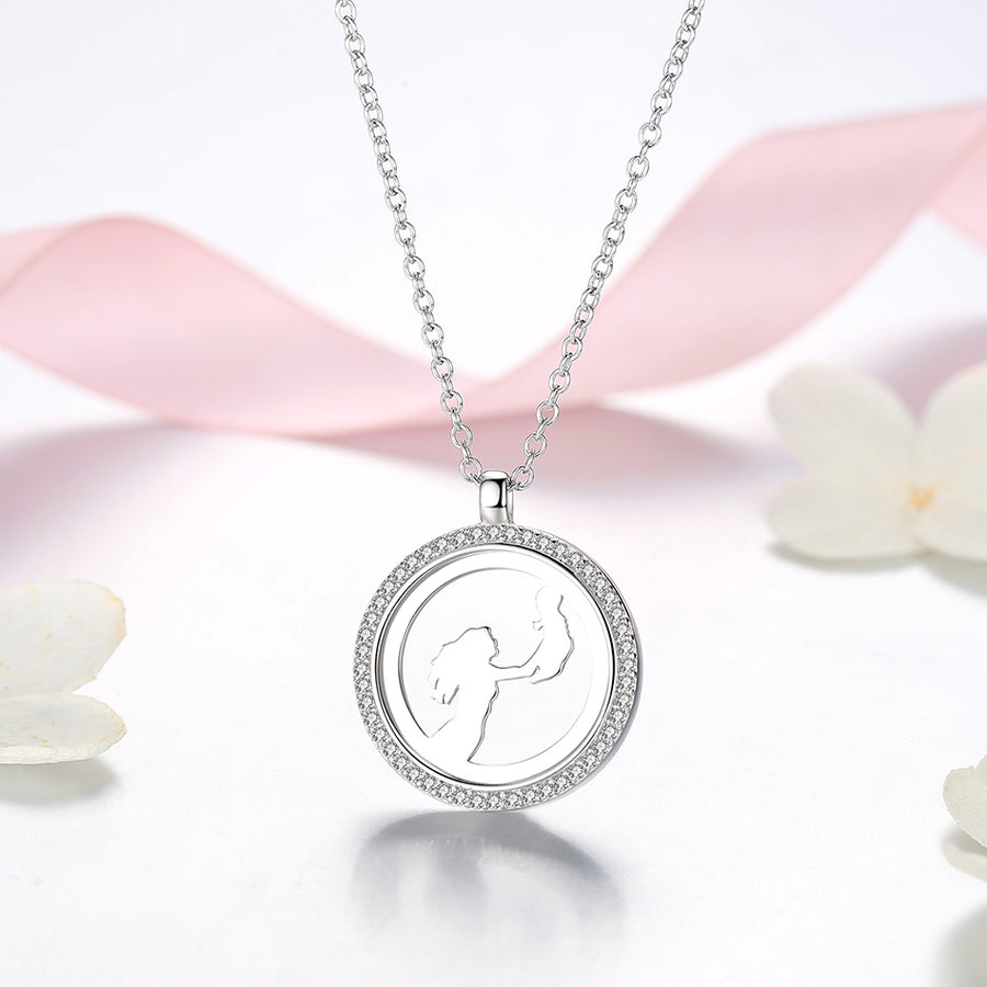 GX1409 925 Sterling Silver Coin Pendant Necklace