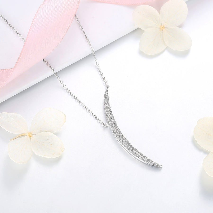 GX1388 925 Sterling Silver Boat Cuic Zirconia Women Necklace