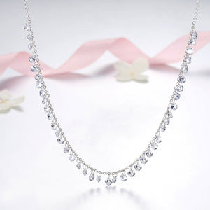 GX1392 925 Sterling Silver Statement Full Of CZ Necklace