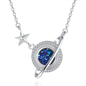 YX1607 925 Sterling Silver Shinning Planet  Necklace