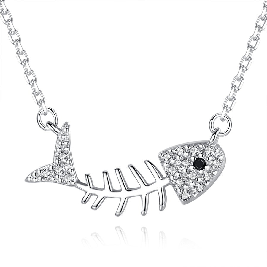 YX1606 925 Sterling Silver Fishbone Necklace