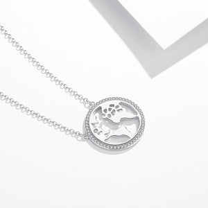 GX1001 925 Sterling Silver Fashion Map Necklace