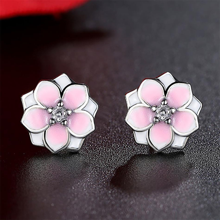 YE3133 925 Sterling Silver Magnolia Bloom Stud Earrings