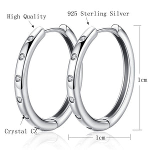 YE3192 925 Sterling Silver Circle Droplets Hoop Earrings