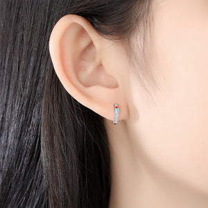 ETYE3272 925 Sterling Silver Enamel Cicada Hoop Earrings For Kids