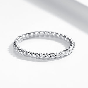 YJ2130 925 Sterling Silver Fine Twist Ring