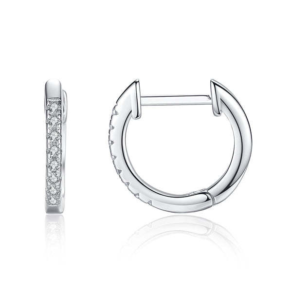 YE3295 925 Sterling Silver Zircon Hoop Earrings
