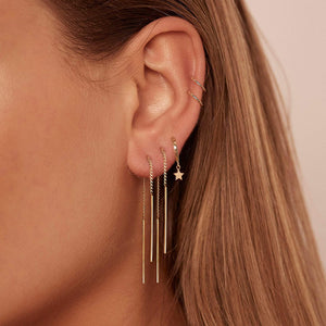 FE1399 925 Sterling Silver Simple Style Thread Earrings