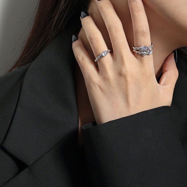 S925 RHJ1017 Cubic Zirconia Open Ring