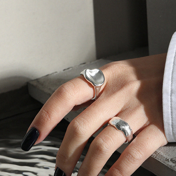 RHJ1055 Geometric Irregular Open Ring