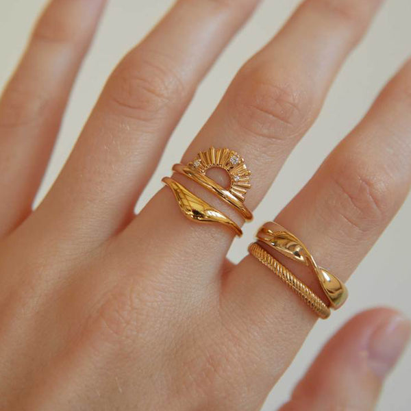 FJ0521 925 Sterling Silver High Quality Twisted Ring