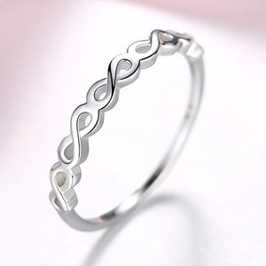 YJ2115 925 Sterling Silver Simple Infinity Ring