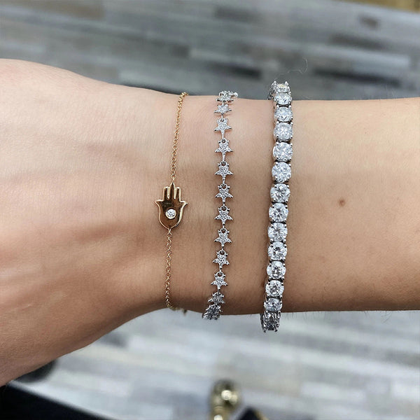 FS0179 925 Sterling Silver Hand Bracelet