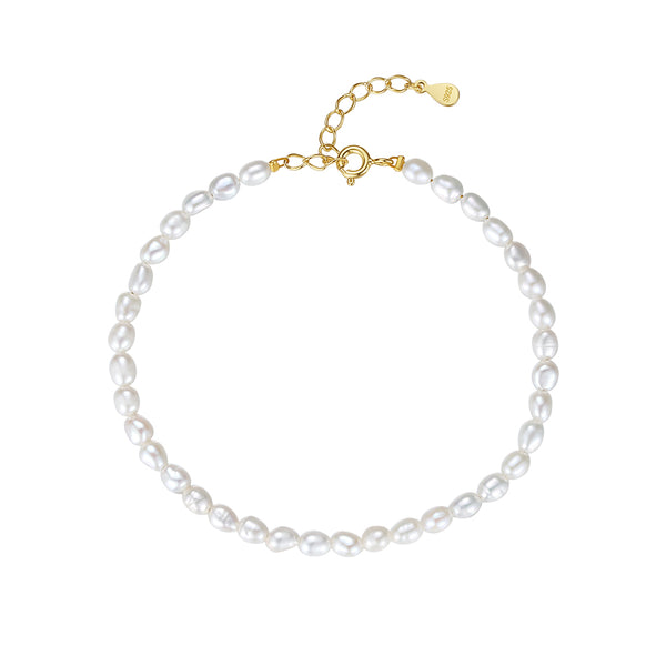 PB0022 925 Sterling Silver Dainty 3MM Freshwater Pearl Bracelet