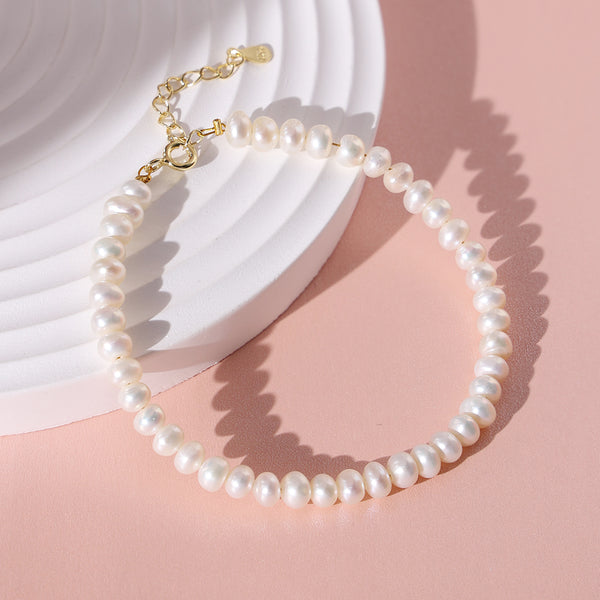 PB0032 925 Sterling Silver Dainty Classic Freshwater Pearl Bracelets