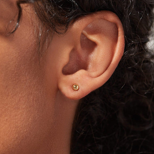 FE1602 925 Sterling Silver Mini Ball Stud Earrings