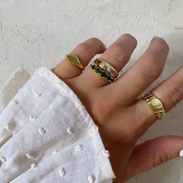 FJ0366 925 Sterling Silver Custom Dome Rings